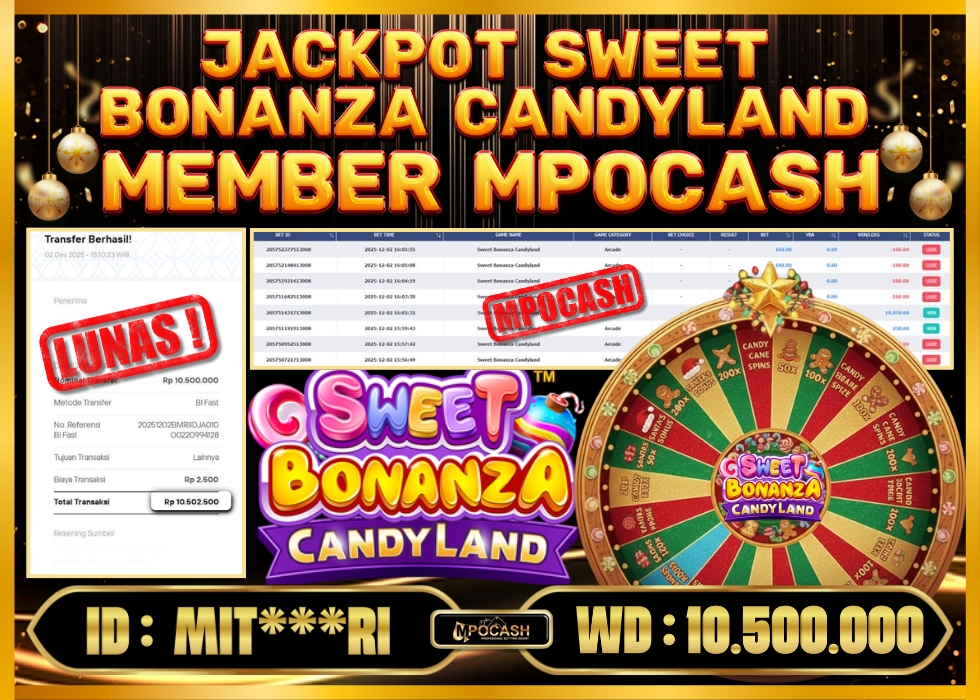MPOCASH JACKPOT SWEET BONANZA CANDYLAND